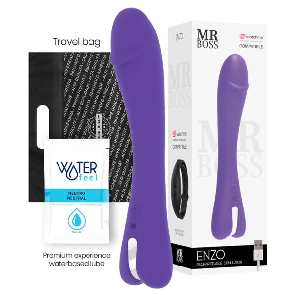 Mr. Boss Enzo Vibrator met Watchme-afstandsbediening, 22 cm lengte