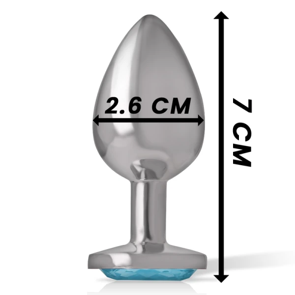Intense anaalplug met blauw hartjuweel van metaal, maat S Intense anaalplug met blauw hartjuweel van metaal, maat S