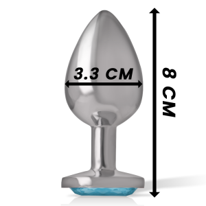 Intense anaalplug van metaal met blauw hart, maat M Intense anaalplug van metaal met blauw hart, maat M - Afbeelding 4