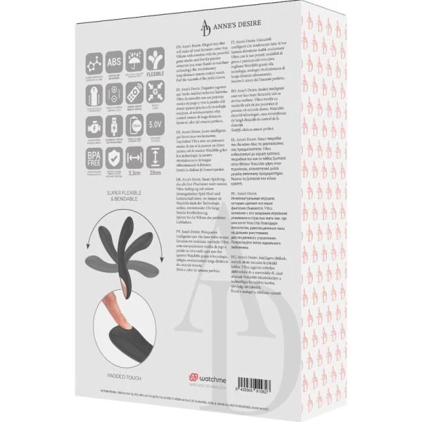 Anne´s Desire Curve Vibrator met Watchme-afstandsbediening, Zwart/Goud