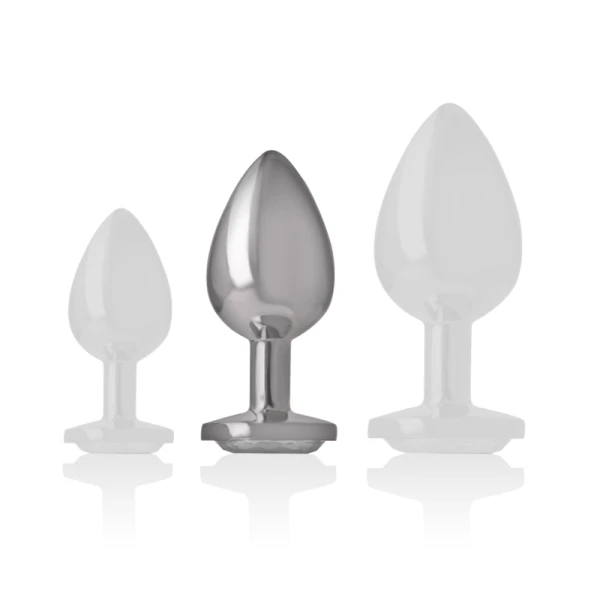 Intense Analplug mit Silberkristall aus Metall, Größe M Intense Analplug mit Silberkristall aus Metall, Größe M