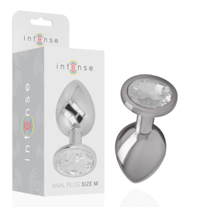 Intense Analplug mit Silberkristall aus Metall, Größe M Intense Analplug mit Silberkristall aus Metall, Größe M – Bild 1