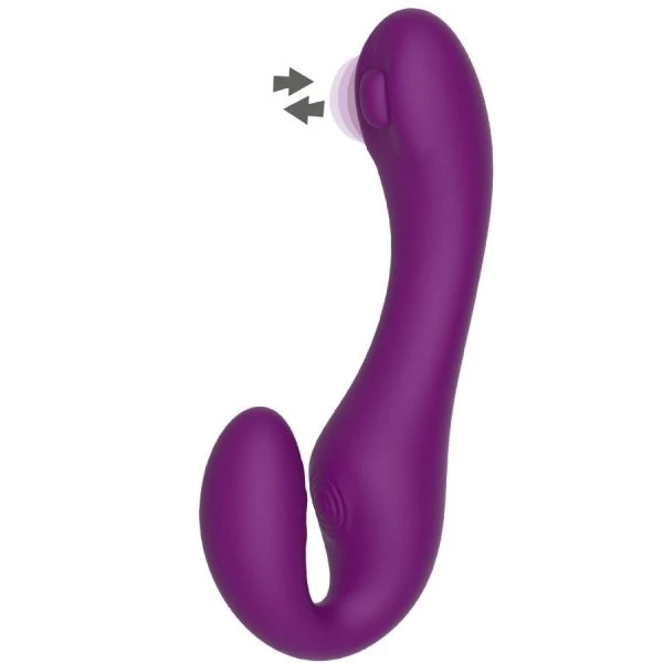Xocoon Strapless Strap-on Vibrator met Afstandsbediening, 2-in-1, Paars