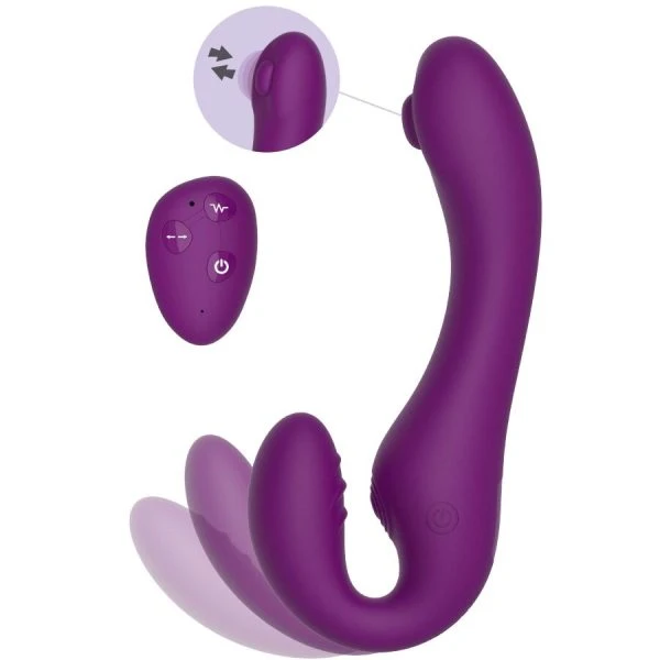 Xocoon Strapless Strap-on Vibrator met Afstandsbediening, 2-in-1, Paars
