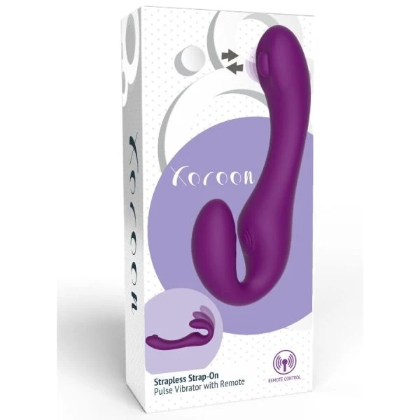 Xocoon Strapless Strap-on Vibrator met Afstandsbediening, 2-in-1, Paars