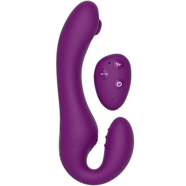 Xocoon Strapless Strap-on Vibrator met Afstandsbediening, 2-in-1, Paars