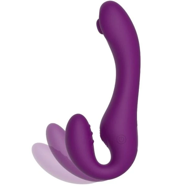Xocoon Strapless Strap-on Vibrator met Afstandsbediening, 2-in-1, Paars