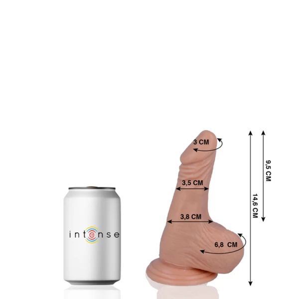 Mr. Intense Realistische Dildo met Zuignap van Rubber en PVC in Natuurkleur