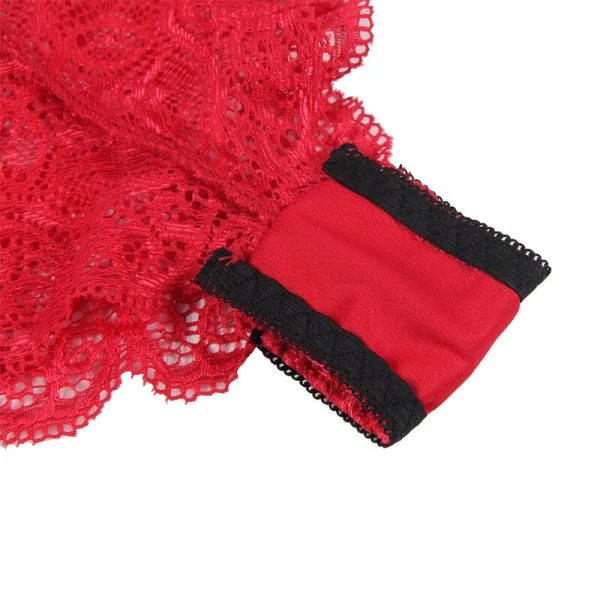 Subblime nachthemd met slipje van zijde en kant Rood S/M