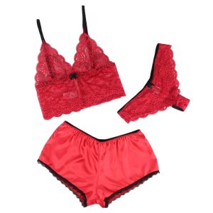 Subblime nachthemd met slipje van zijde en kant Rood S/M Subblime nachthemd met slipje van zijde en kant Rood S/M - Afbeelding 3