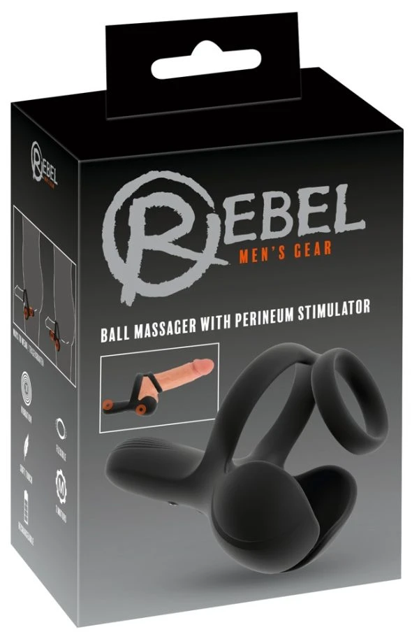 54081560000_verp.jpg Rebel Ball Massager met Perineum Stimulator voor Mannen, zwart