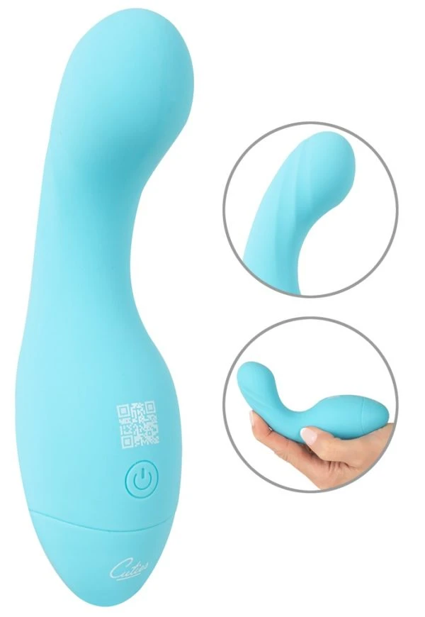 Cuties Mini Vibrator met G-punt-punt, blauw Cuties Mini Vibrator met G-punt-punt, blauw