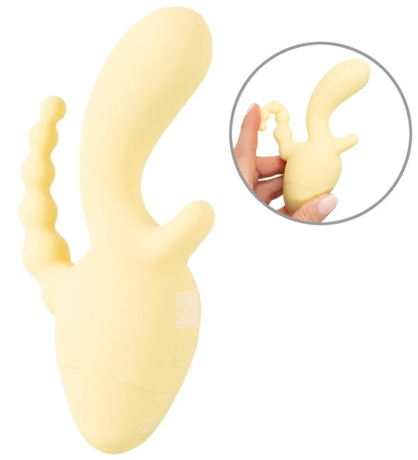 Cuties Mini Triple Vibrator gelb – Vagina, Klitoris & Anus gleichzeitig
