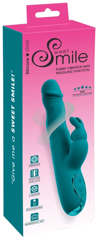 54085800000_verp.jpg Sweet Smile Rabbit Vibrator met Wiggling-functie turkoois