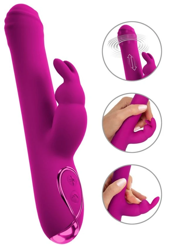 Sweet Smile Rabbit Vibrator mit Stoß-Funktion und Rotation, pink Sweet Smile Rabbit Vibrator mit Stoß-Funktion und Rotation, pink