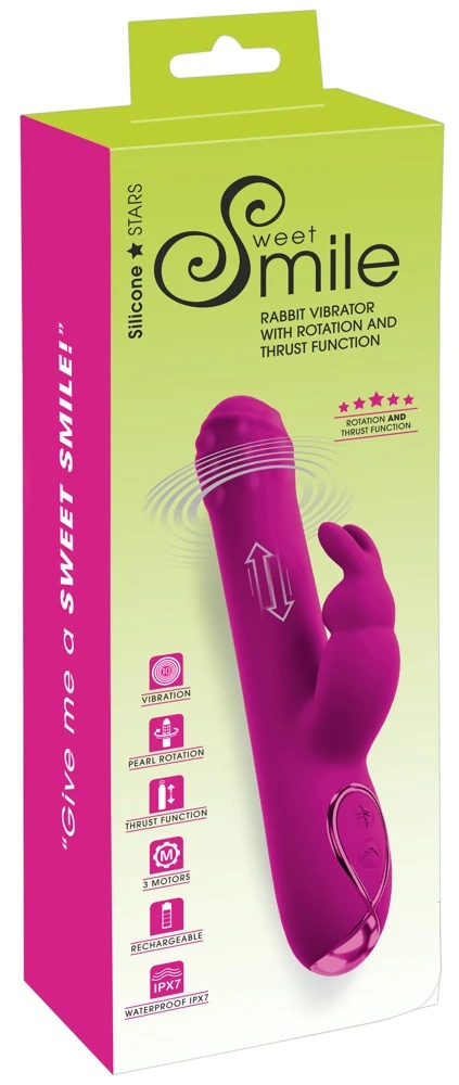 54085980000_verp.jpg Sweet Smile Rabbit Vibrator mit Stoß-Funktion und Rotation, pink