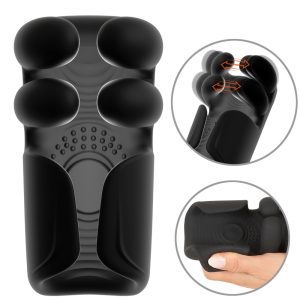 Rebel Masturbator mit Pulsation, Vibration und Greifmassage, Silikon, schwarz Rebel Masturbator mit Pulsation, Vibration und Greifmassage, Silikon, schwarz – Bild 2