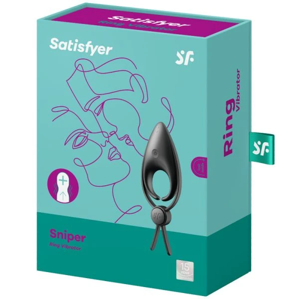 Satisfyer Sniper ringvibrator van siliconen met verstelbare lus zwart Satisfyer Sniper ringvibrator van siliconen met verstelbare lus zwart