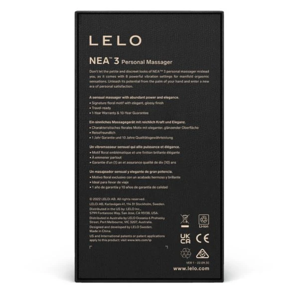 Lelo Nea 3 persoonlijke massager met 10 vibratiestanden, blauw