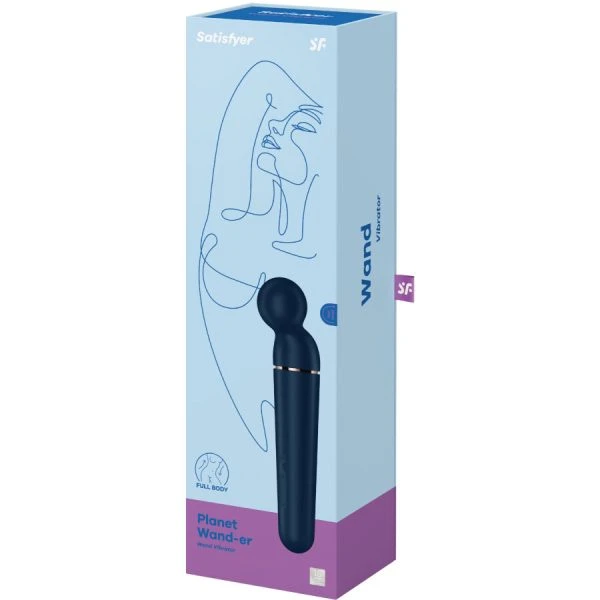 Satisfyer Planet Wand-er Vibrator Massager met 60 combinaties blauw Satisfyer Planet Wand-er Vibrator Massager met 60 combinaties blauw