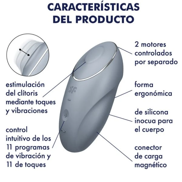 Satisfyer Tap & Climax 1 Auflegevibrator mit Klopffunktion grau