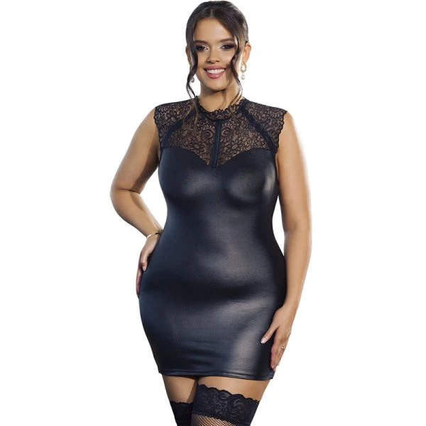 Subblime Sexy Kanten-Leder-Dessousjurk L/XL
