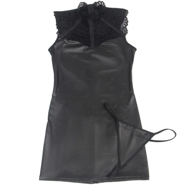 Subblime Sexy Kanten-Leder-Dessousjurk L/XL