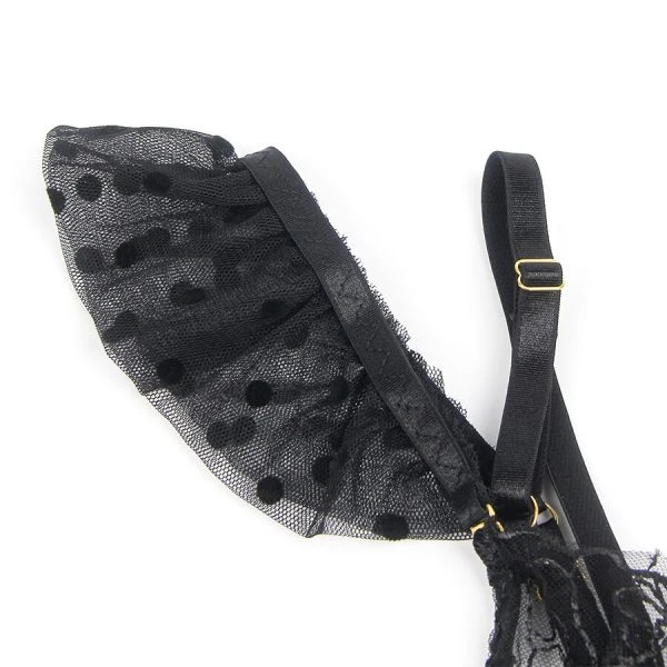 Subblime kantige BH met jarretelset zwart L/XL Subblime kantige BH met jarretelset zwart L/XL