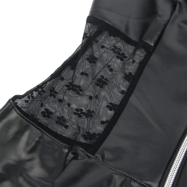 Subblime Lederkleid mit Spitzenreißverschluss Schwarz L/XL Subblime Lederkleid mit Spitzenreißverschluss Schwarz L/XL