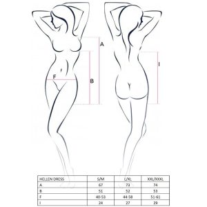 Passion Hellen Jurk en Tanga Set L/XL zwart Passion Hellen Jurk en Tanga Set L/XL zwart - Afbeelding 2