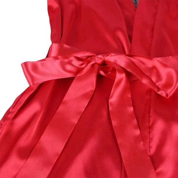 Subblime Kantenhemdje van kant met string, Rood/Zwart, S/M