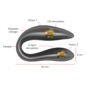 Oninder Double Pleasure Paarvibrator voor G-spot en Clitoris Oninder Double Pleasure Paarvibrator voor G-spot en Clitoris - Afbeelding 3
