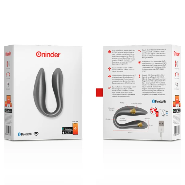 Oninder Double Pleasure Paarvibrator voor G-spot en Clitoris