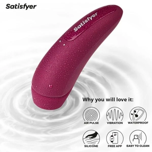 Satisfyer Curvy 1+ Clitorisstimulator met drukwellen en vibratie Satisfyer Curvy 1+ Clitorisstimulator met drukwellen en vibratie