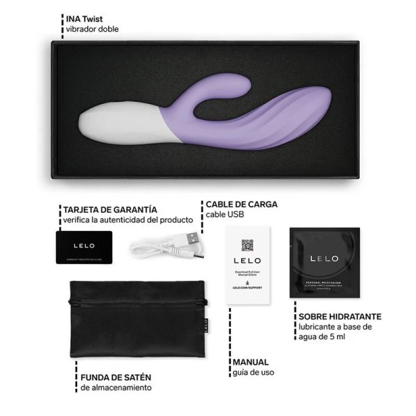 Lelo INA Twist Dual Vibrator for G-Spot and Clitoris Lelo INA Twist Dual Vibrator for G-Spot and Clitoris