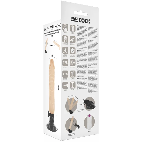 Basecock Realistische Vibrerende Dildo met Zuignap en Afstandsbediening Basecock Realistische Vibrerende Dildo met Zuignap en Afstandsbediening