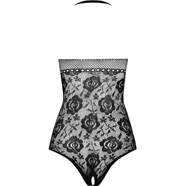 Passion Bodystocking van mesh met kant en drukmotief