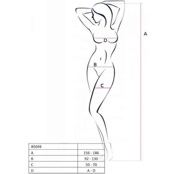 Passion Bodystocking met opwindende print, one size