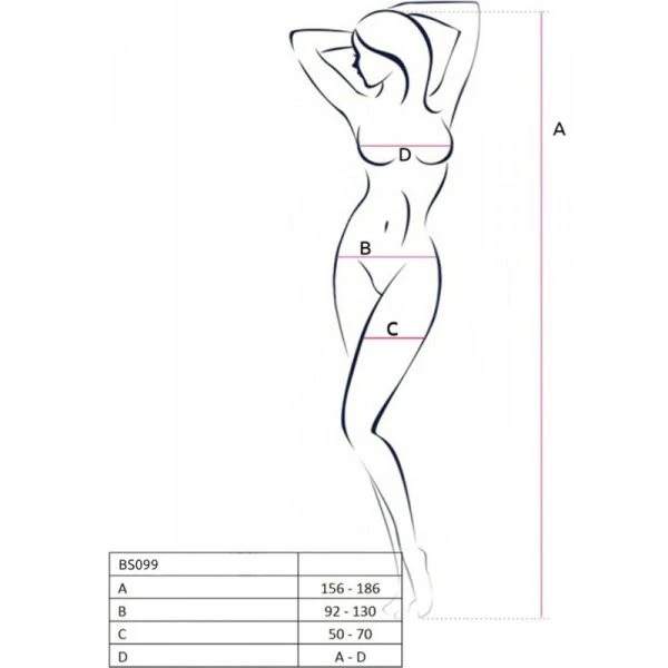 Passion Bodystocking met kant en mesh-inzetstukken