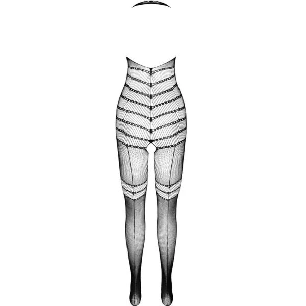 Passion Bodystocking BS100 met opwindende print in zwart, rood of wit