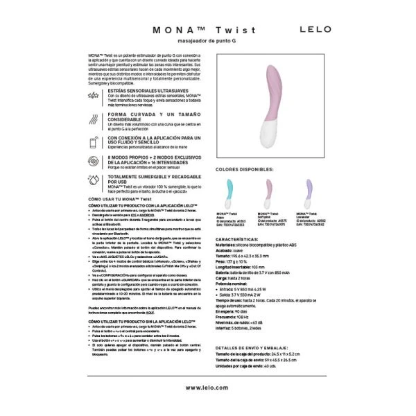 Lelo Mona Twist App-gestuurde G-punt vibrator Lavendel