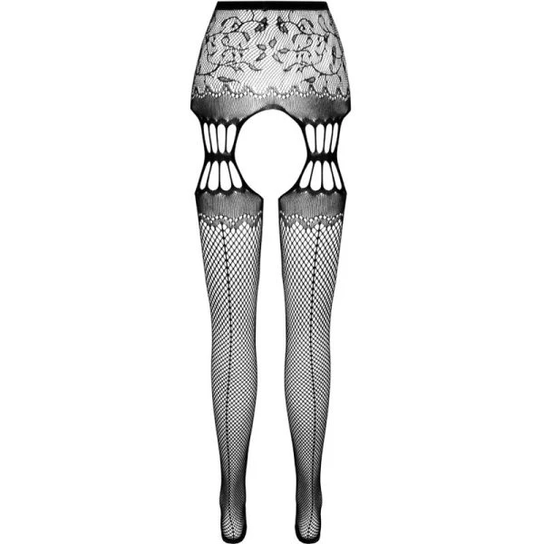 Passion Opening Stockings with Print, Polyamide-Elastane Blend