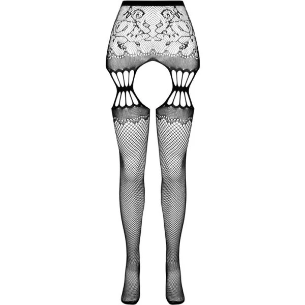 Passion Opening Stockings with Print, Polyamide-Elastane Blend