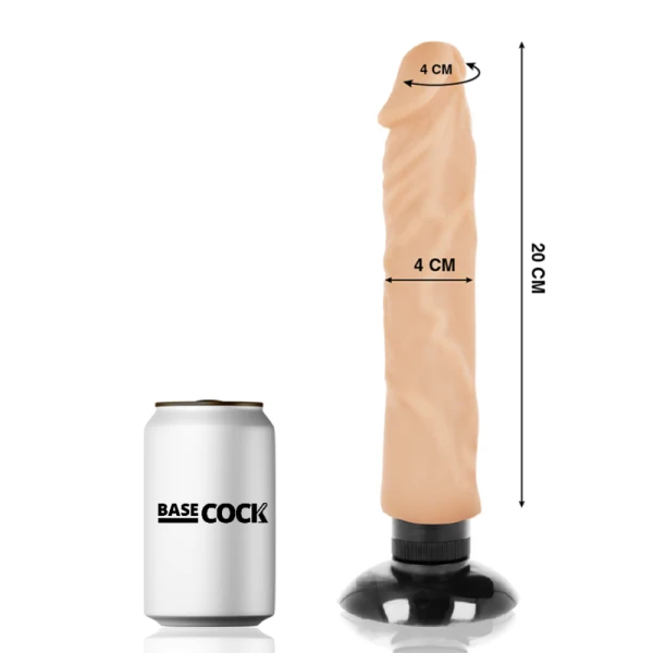Basecock Realistische Vibrator 2-in-1 met Zuignap Basecock Realistische Vibrator 2-in-1 met Zuignap