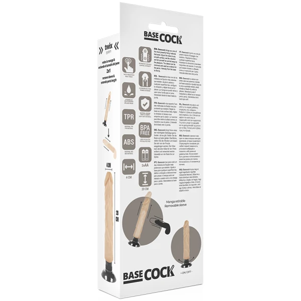 Basecock Realistische Vibrator 2-in-1 met Zuignap Basecock Realistische Vibrator 2-in-1 met Zuignap