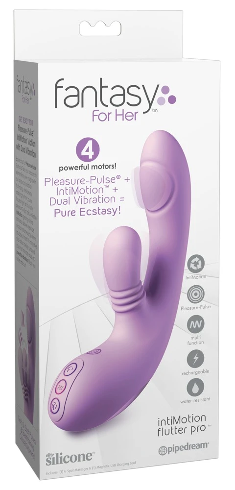 Fantasy For Her Rabbitvibrator IntiMotion Flutter Pro met Clitoris-Stimulator, paars
