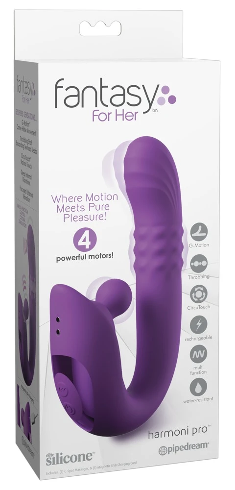 Fantasy For Her Harmoni Pro Rabbitvibrator met clitorisstimulator, paars