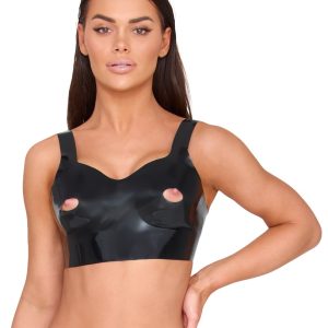 Late X Latex-BH-Top met uitsparingen voor tepelspelletjes, zwart Late X Latex-BH-Top met uitsparingen voor tepelspelletjes, zwart - Afbeelding 2