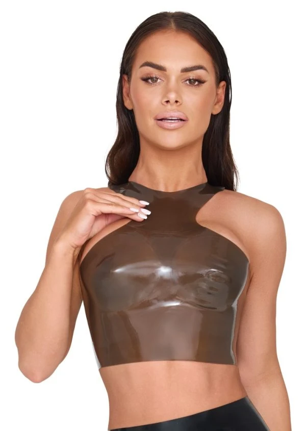 Late X Latex-Top smokey transparent rookgrijs Late X Latex-Top smokey transparent rookgrijs
