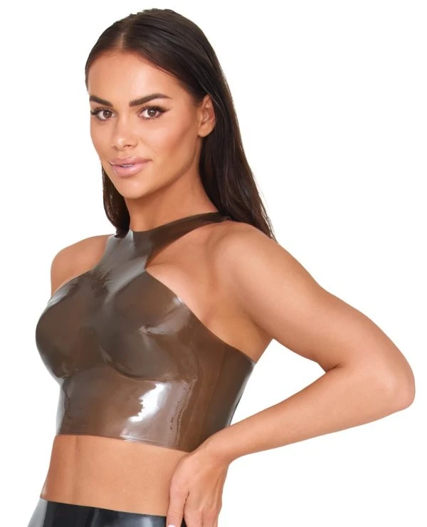 Late X Latex-Top smokey transparent rookgrijs Late X Latex-Top smokey transparent rookgrijs